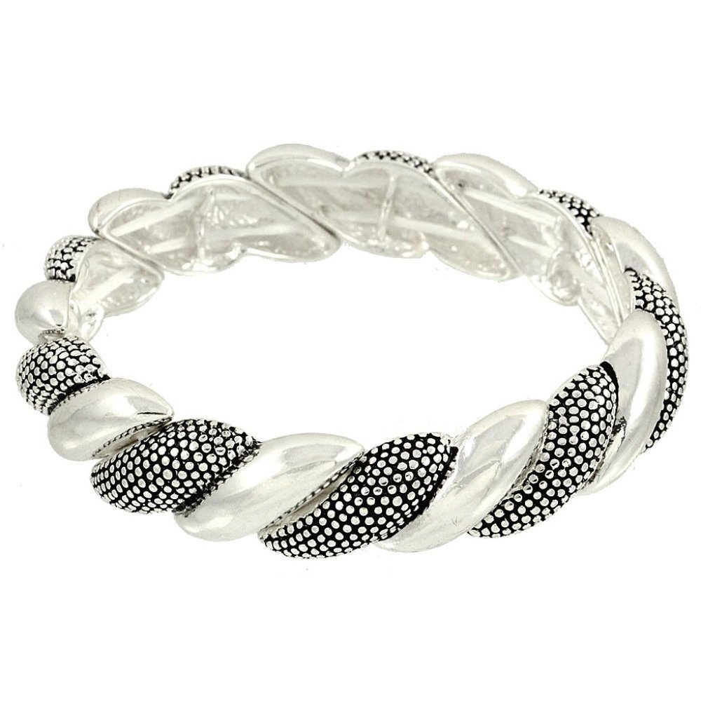 Cute Elastic Stretch Bracelet Vintage/Black & Silver/ Band Bracelet/Elegant